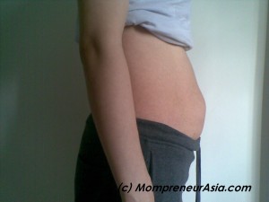 Before massage - my tummy looks like 3 mths pregnant